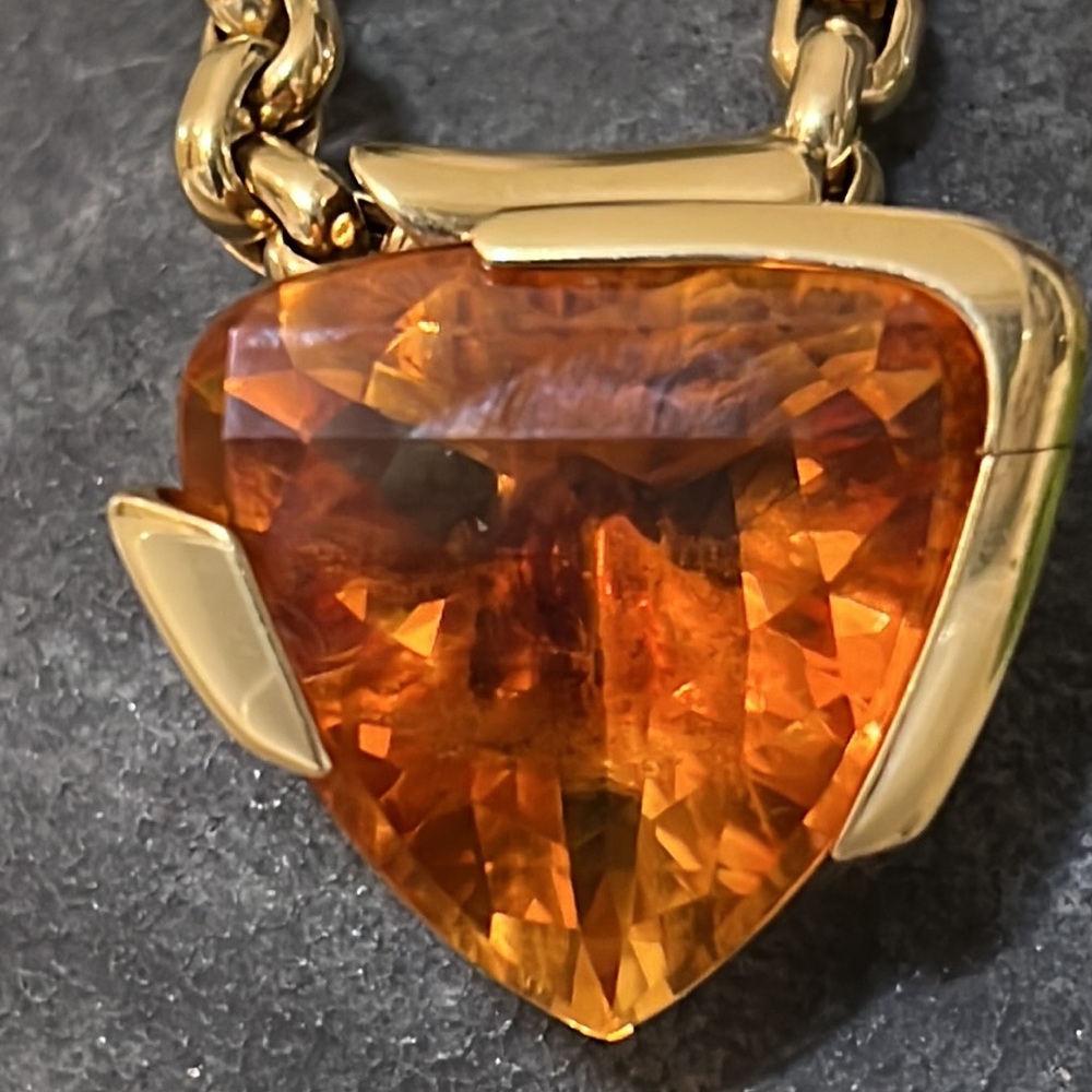 Rinaldo Gavello 18 karat gold and huge citrine pendant - Picture 9 of 12